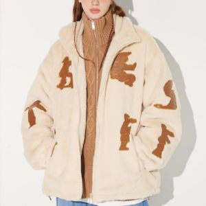 Faux Fur Winter Coat Taijiquan Patchwork sold by Yugen Theory