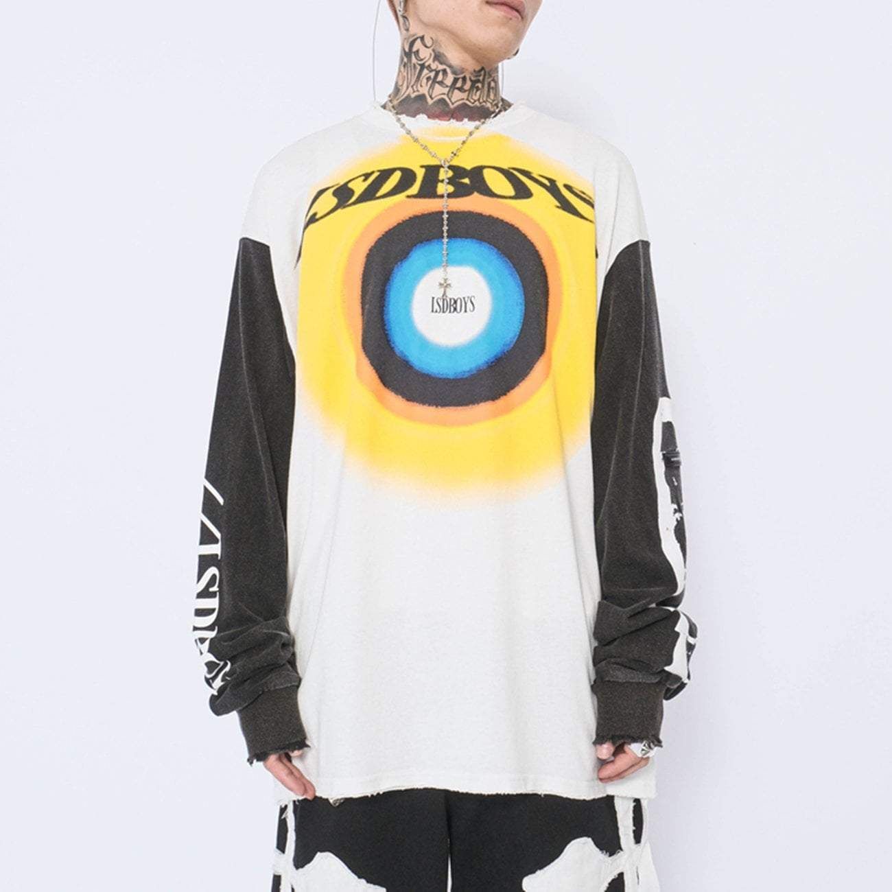 Vintage Color Block Patchwork Sweatshirt sold by Yugen Theory product image thumbnail 5