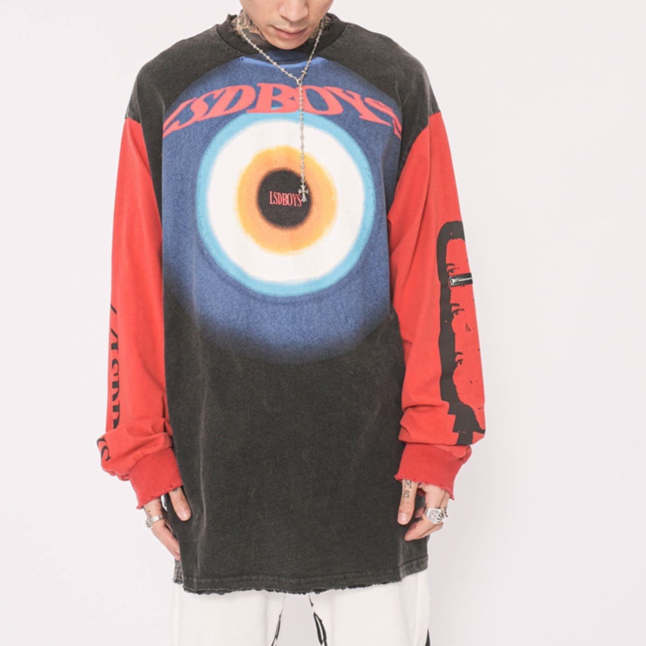 Vintage Color Block Patchwork Sweatshirt sold by Yugen Theory product image thumbnail 3