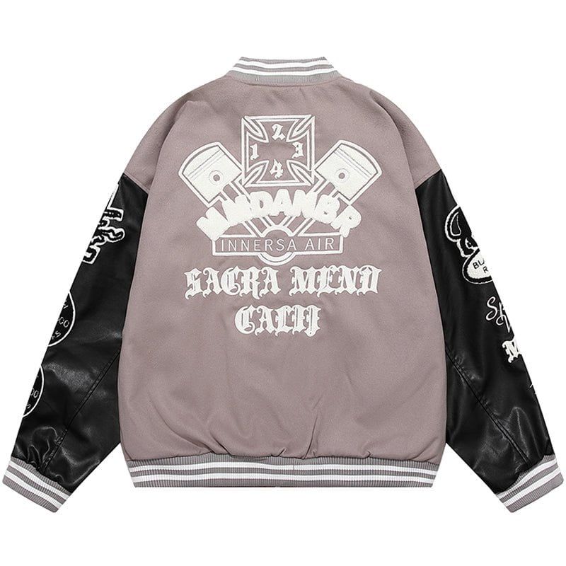 Warm Varsity Jacket Flocked Ghost sold by Yugen Theory product image thumbnail 4
