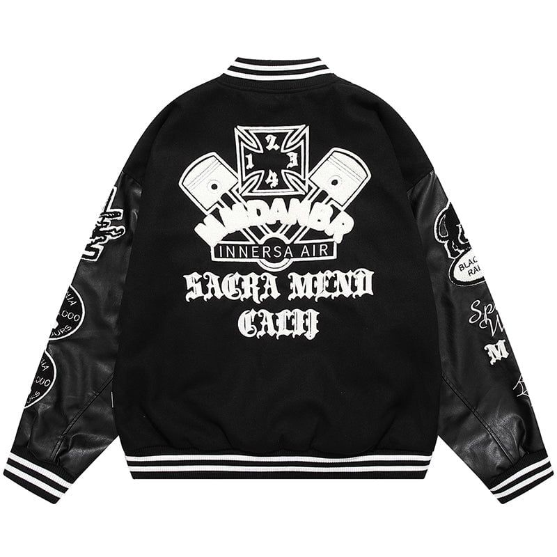 Warm Varsity Jacket Flocked Ghost sold by Yugen Theory product image thumbnail 2