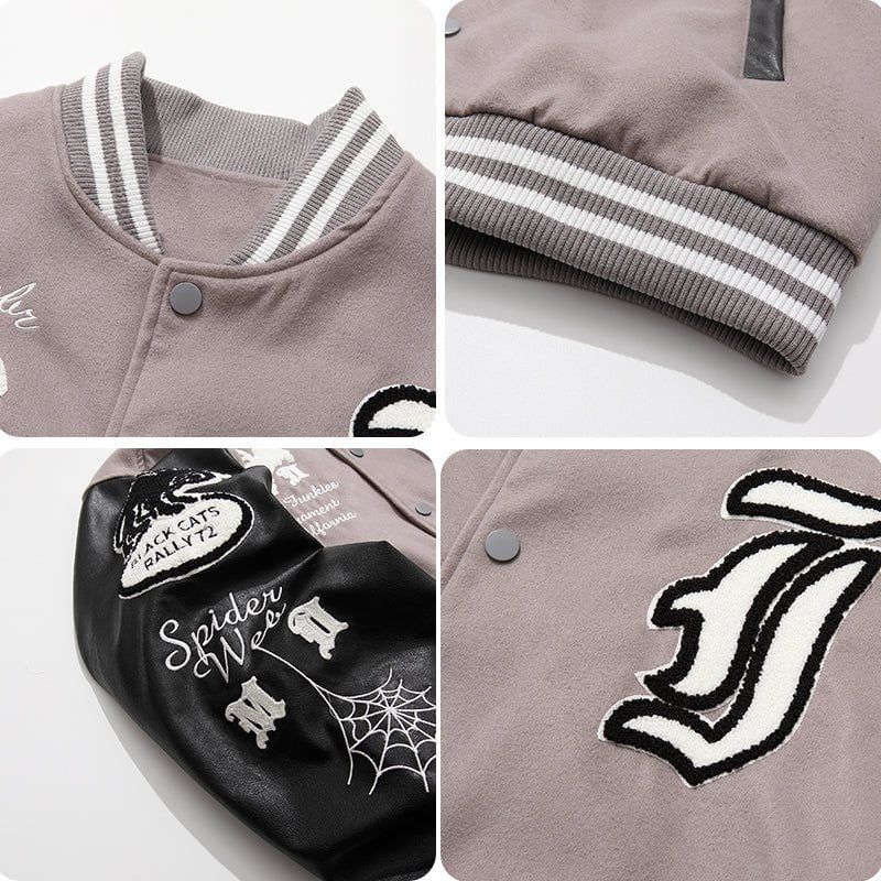 Warm Varsity Jacket Flocked Ghost sold by Yugen Theory product image thumbnail 5