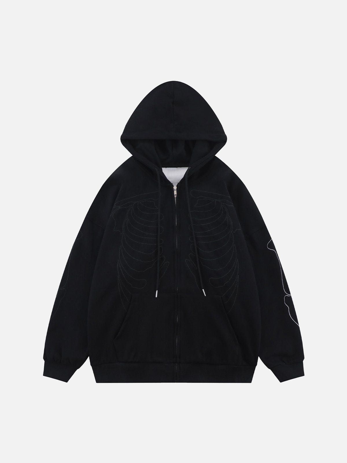 Embroidery Skeleton Zip Up Hoodie sold by Yugen Theory product image thumbnail 5