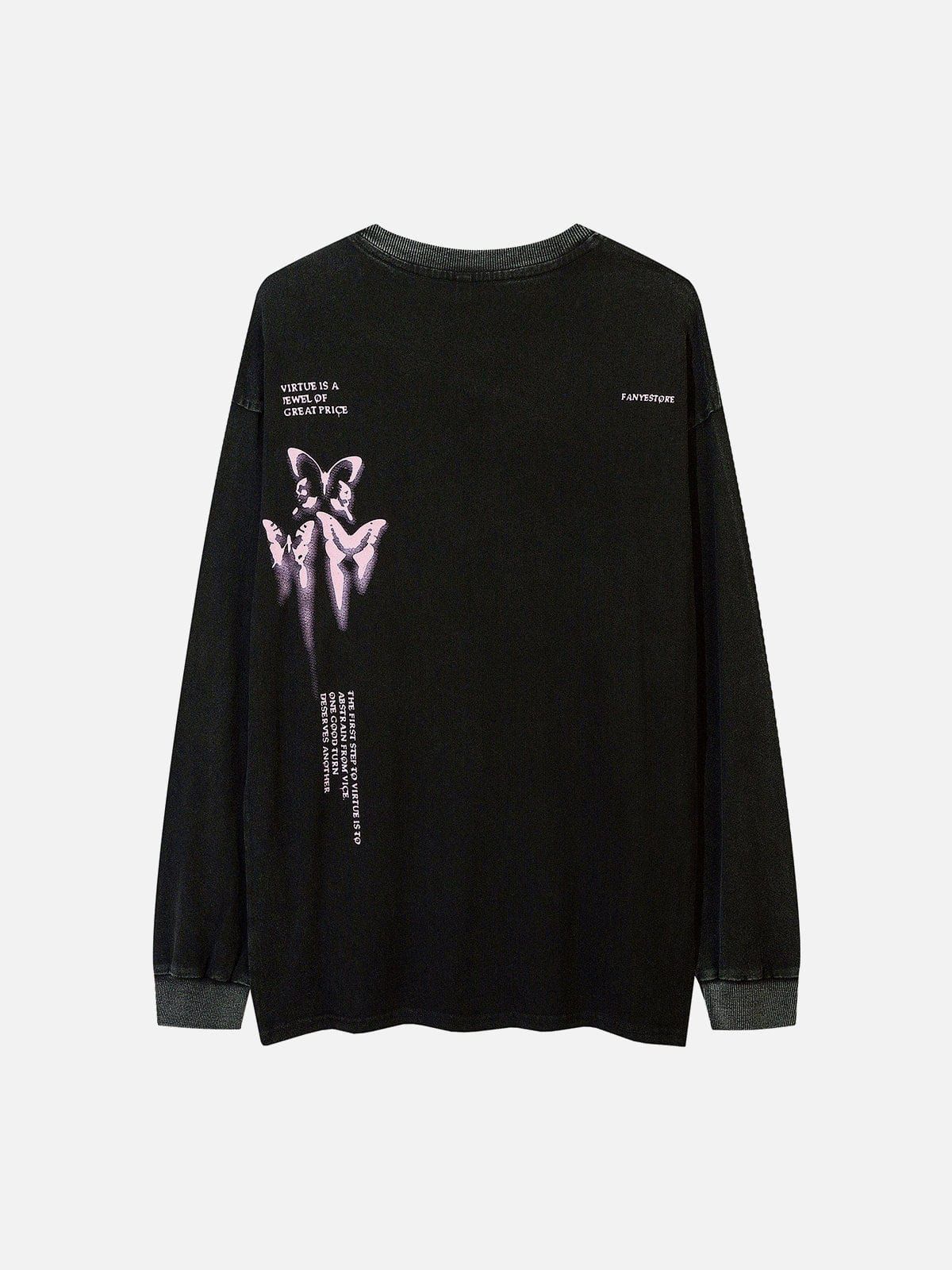 Washed Fuzzy Butterfly Sweatshirt sold by Yugen Theory product image thumbnail 2