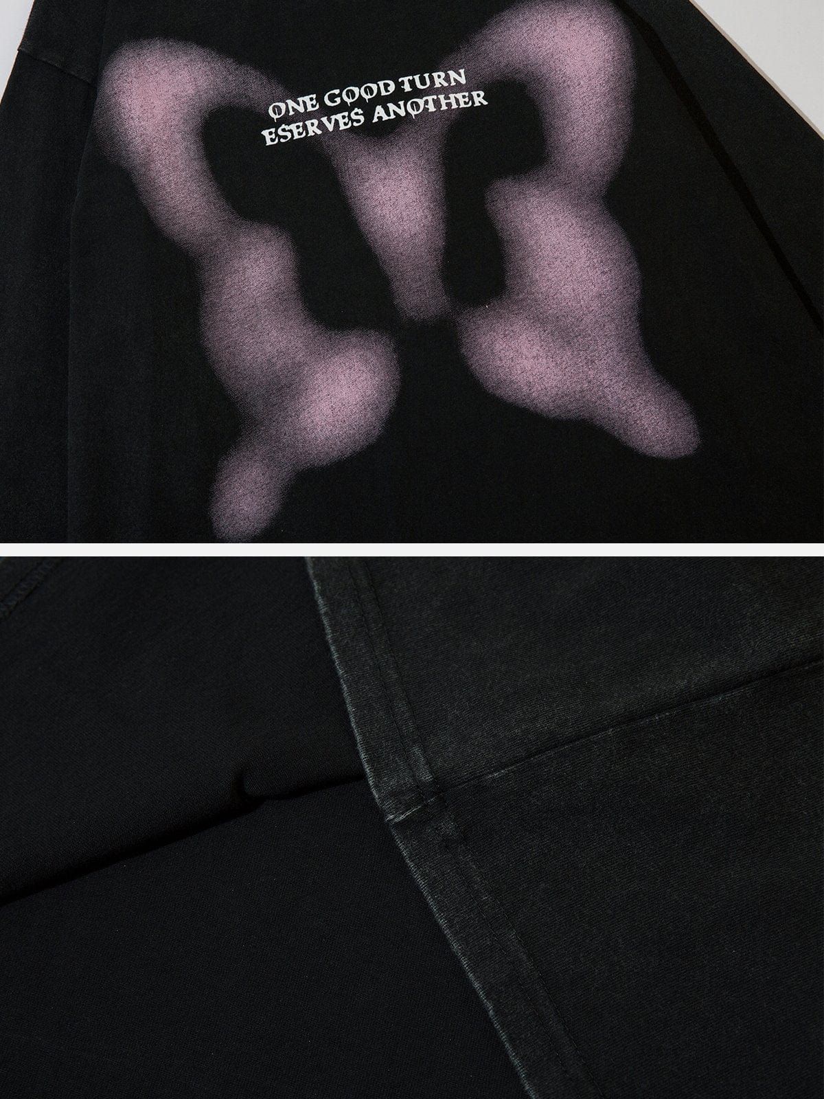 Washed Fuzzy Butterfly Sweatshirt sold by Yugen Theory product image thumbnail 4