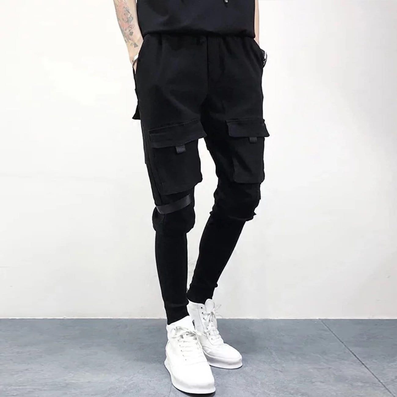 Dark Patchwork Pockets Cargo Pants sold by Yugen Theory product image thumbnail 3
