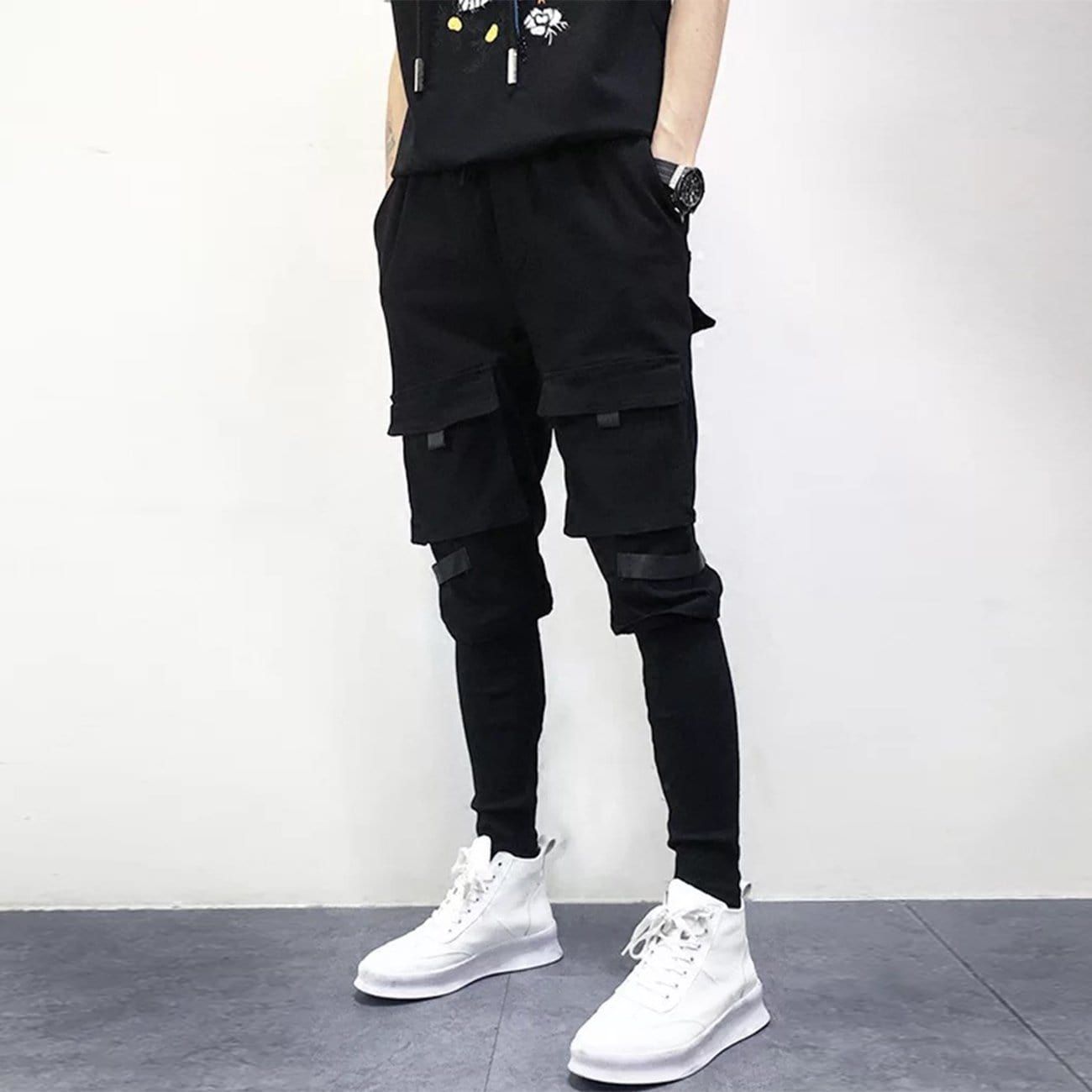 Dark Patchwork Pockets Cargo Pants sold by Yugen Theory product image thumbnail 2