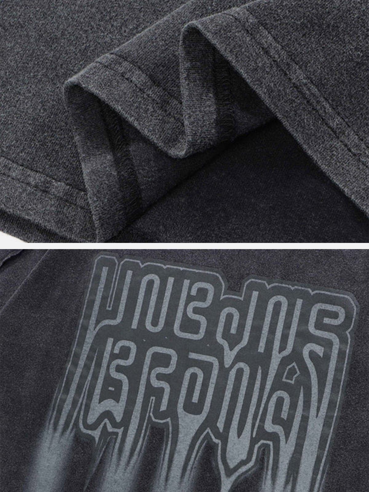 Fuzzy Variant Letters Washed Graphic T-Shirt sold by Yugen Theory product image thumbnail 3