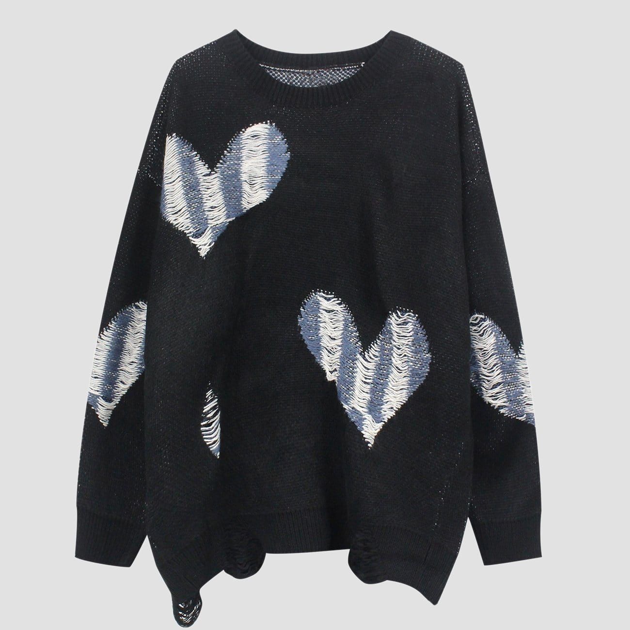 Dark Love Ripped Knitted Sweater sold by Yugen Theory