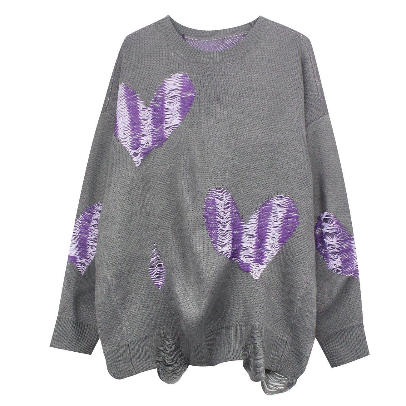 Dark Love Ripped Knitted Sweater sold by Yugen Theory product image thumbnail 3