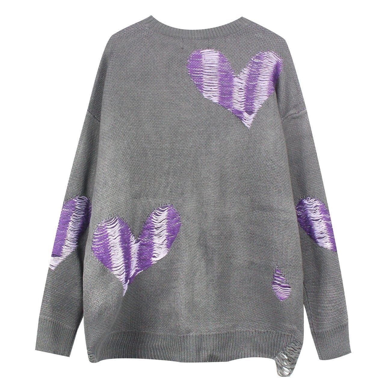 Dark Love Ripped Knitted Sweater sold by Yugen Theory product image thumbnail 4