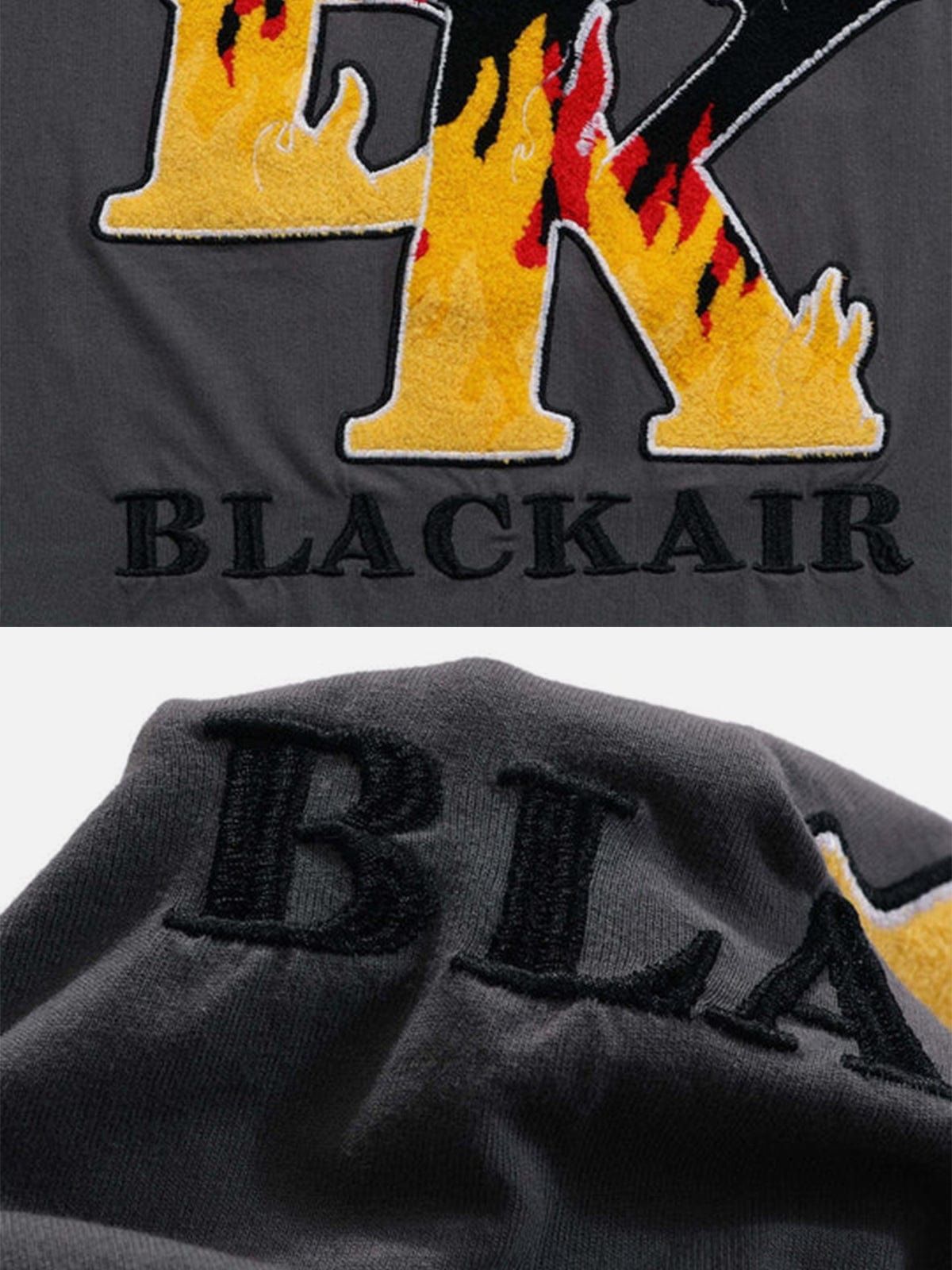 Flame Letters Embroidery T-Shirt sold by Yugen Theory product image thumbnail 5