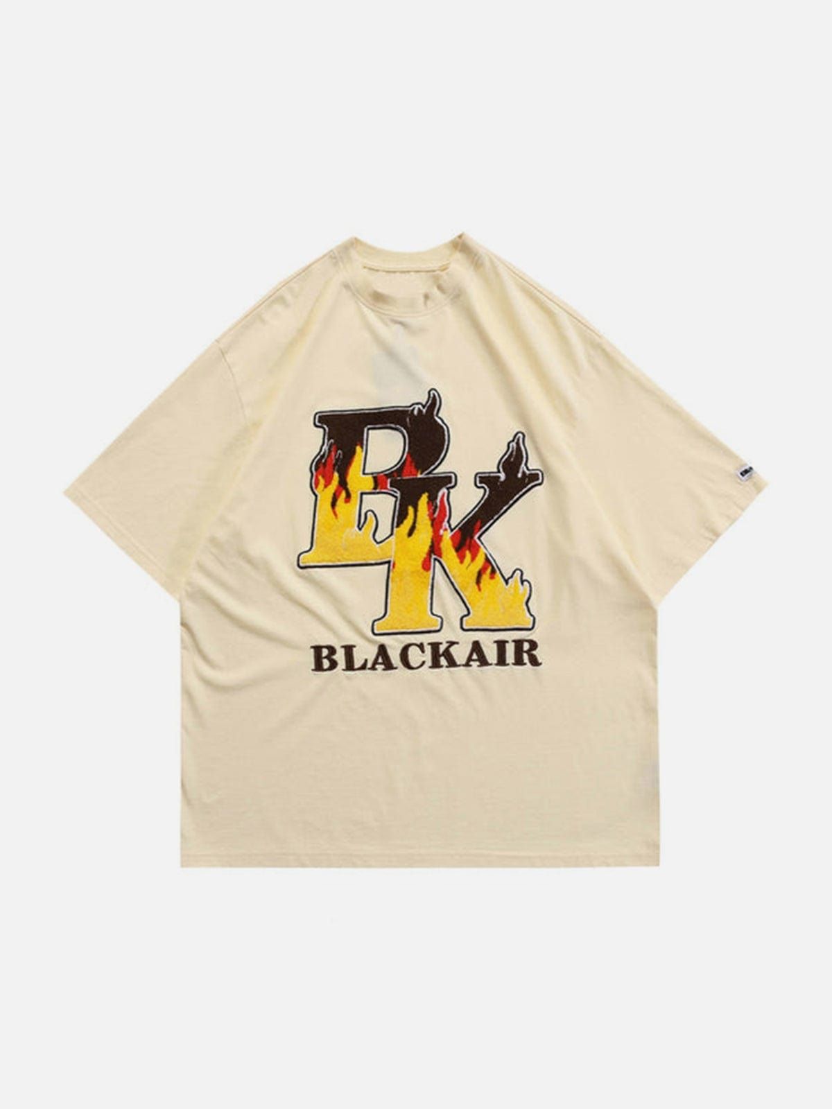 Flame Letters Embroidery T-Shirt sold by Yugen Theory product image thumbnail 2