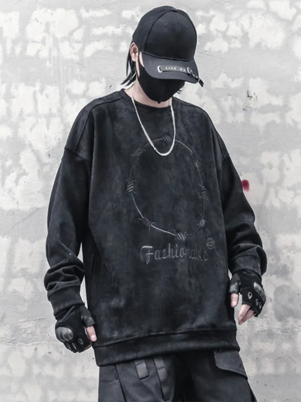 Thorns Circle Suede Sweatshirt sold by Yugen Theory