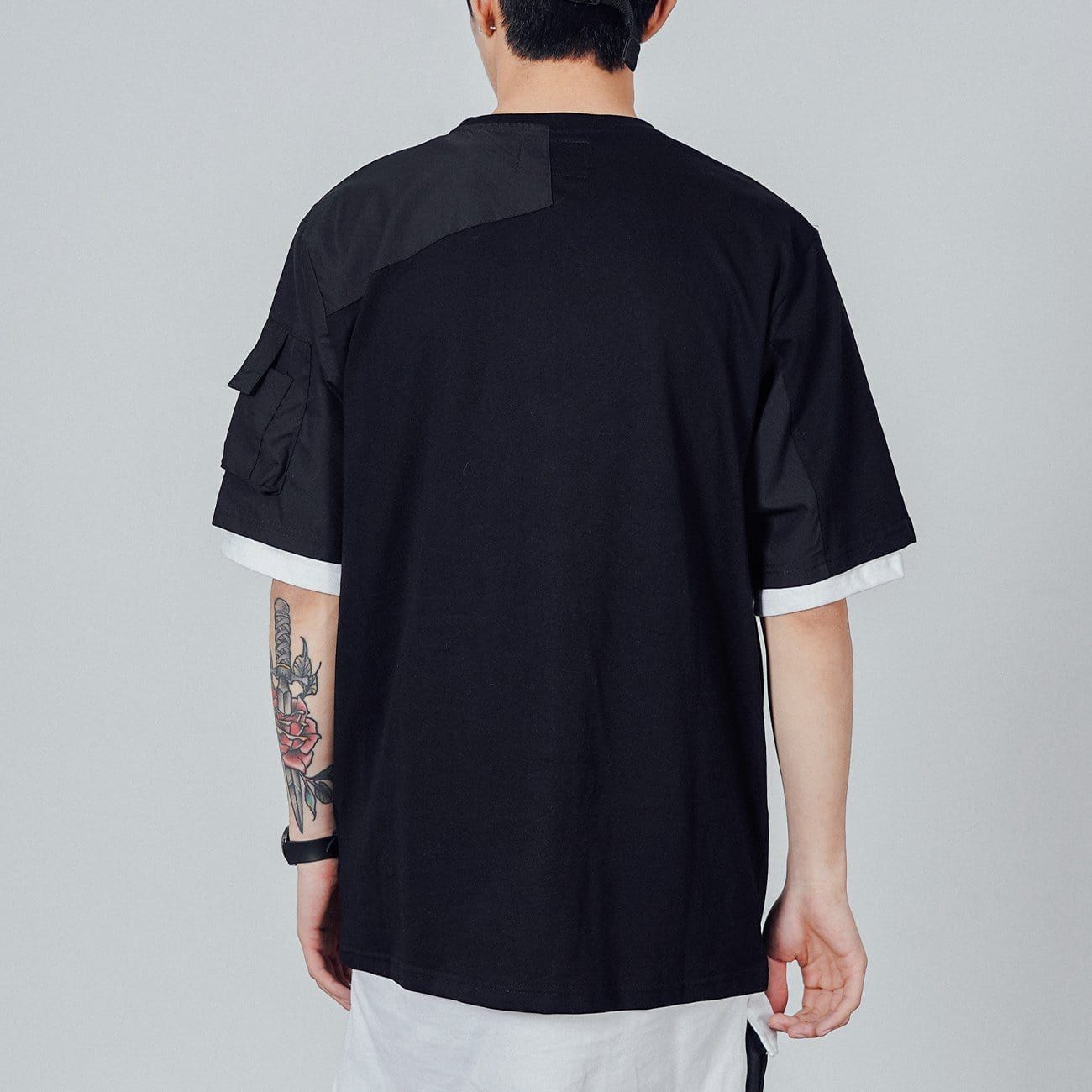 Functional Zipper Patchwork T-Shirt sold by Yugen Theory product image thumbnail 3