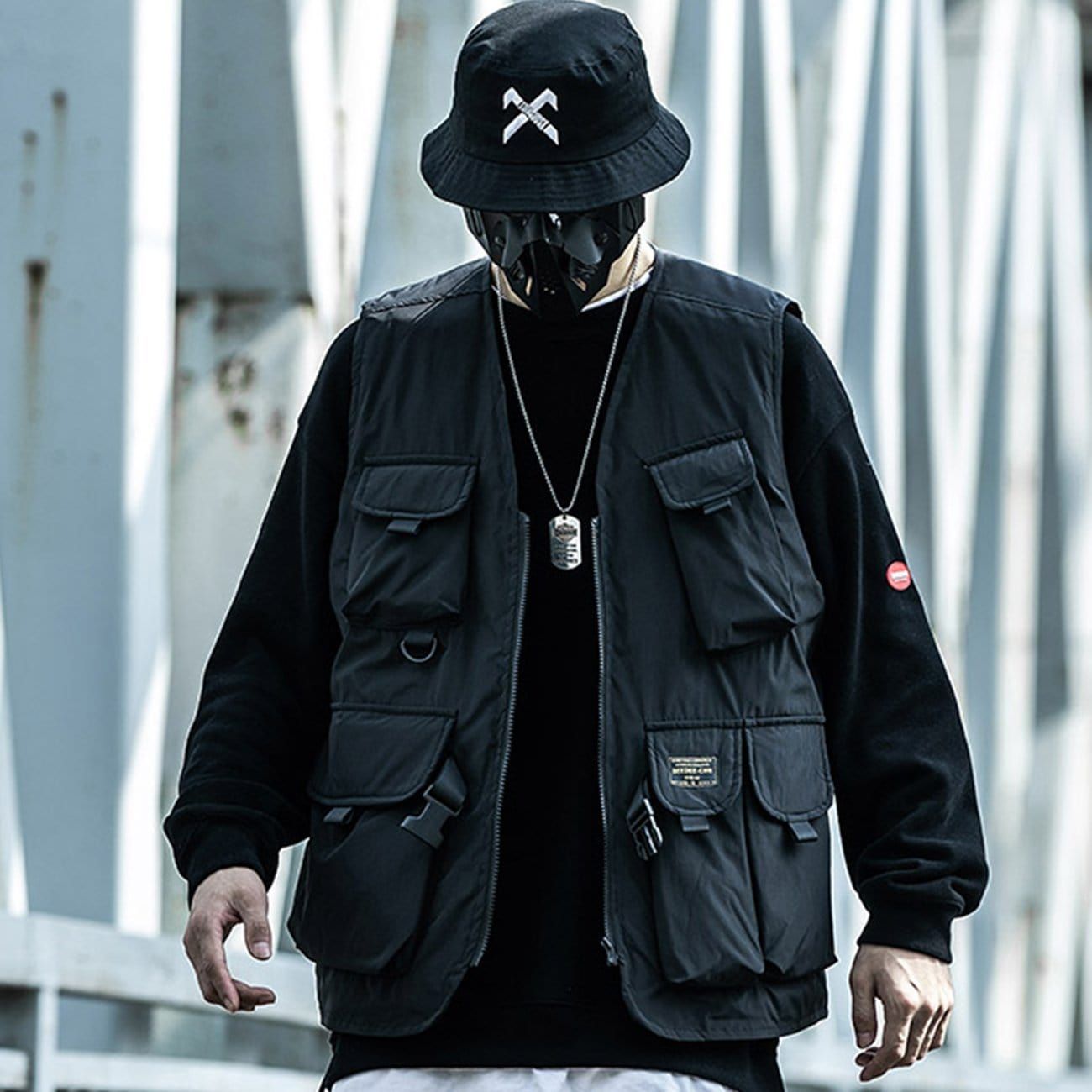 Multi-pocket Cotton Vest sold by Yugen Theory product image thumbnail 5