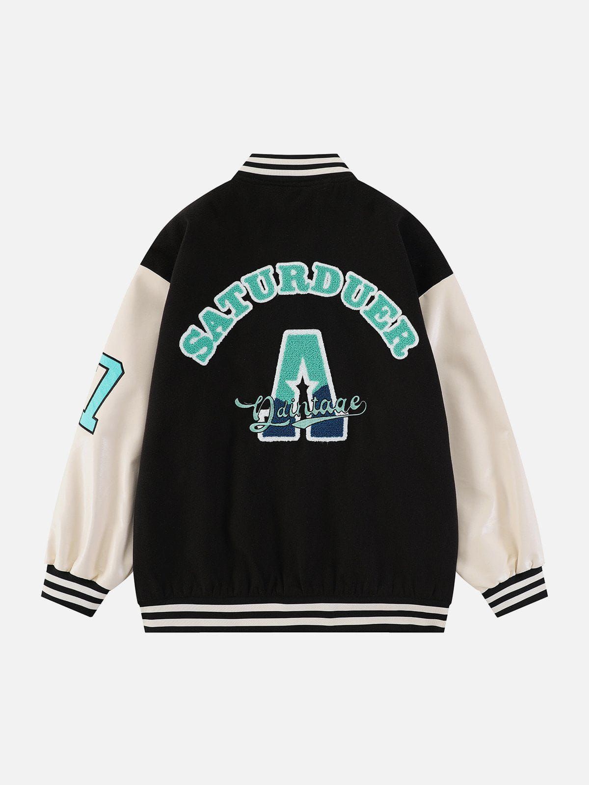 Flocking Letters A Varsity Jacket sold by Yugen Theory product image thumbnail 3