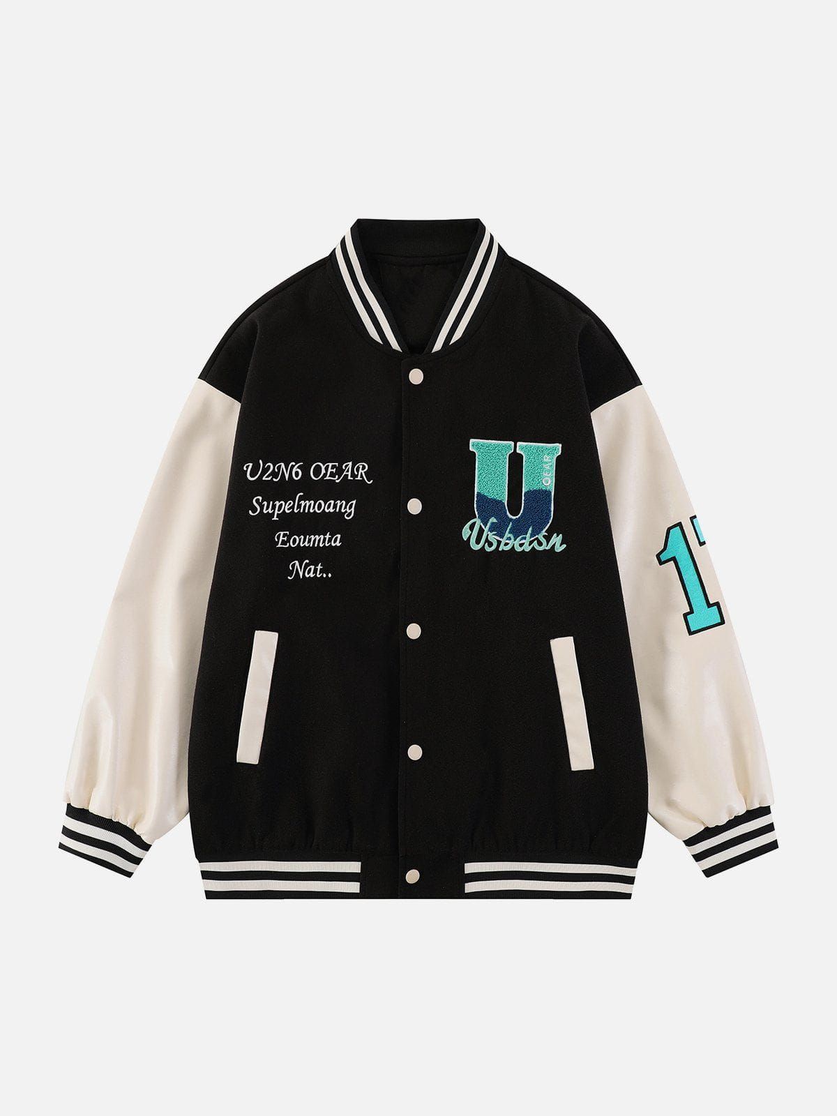 Flocking Letters A Varsity Jacket sold by Yugen Theory product image thumbnail 4