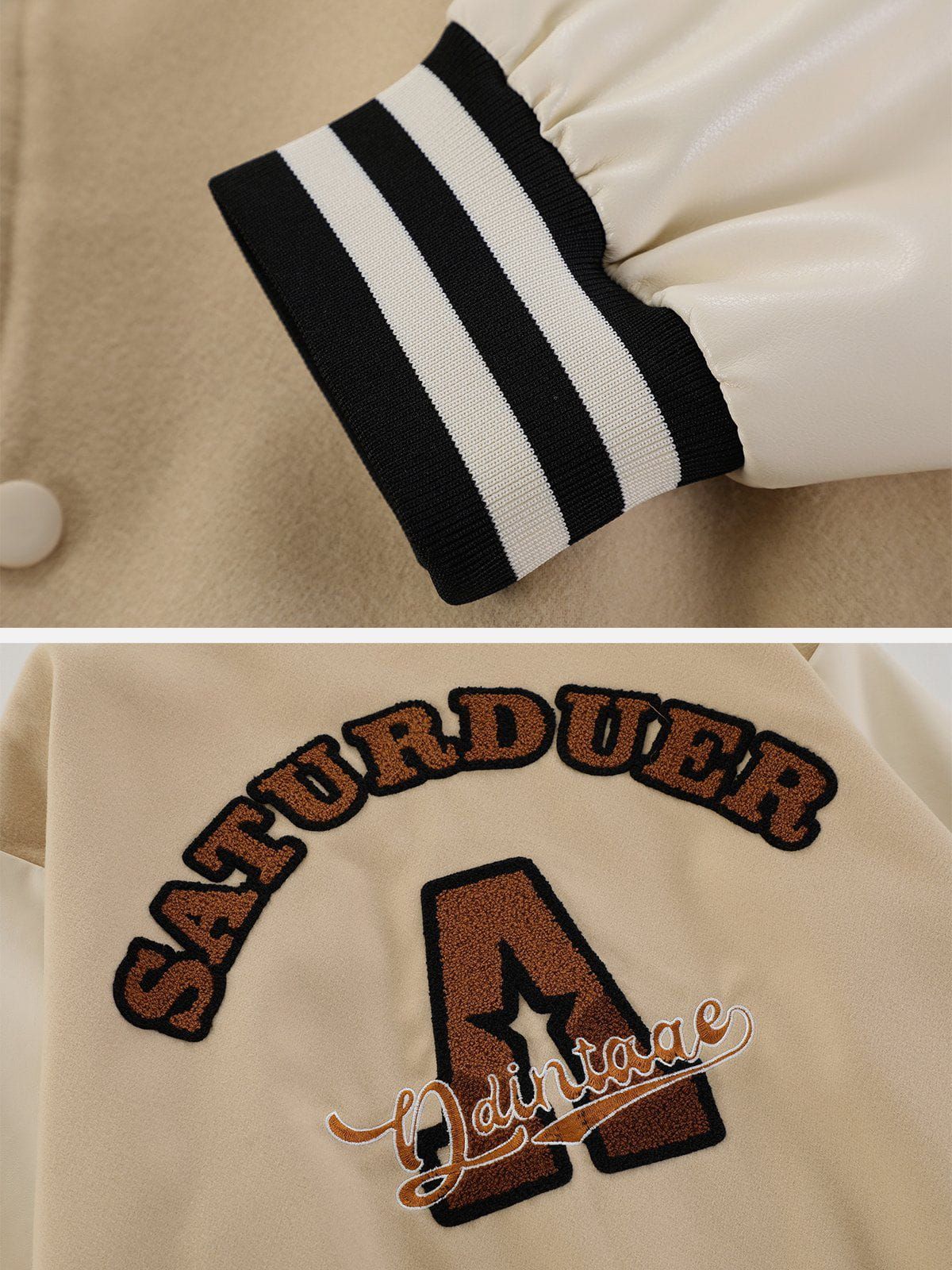 Flocking Letters A Varsity Jacket sold by Yugen Theory product image thumbnail 5