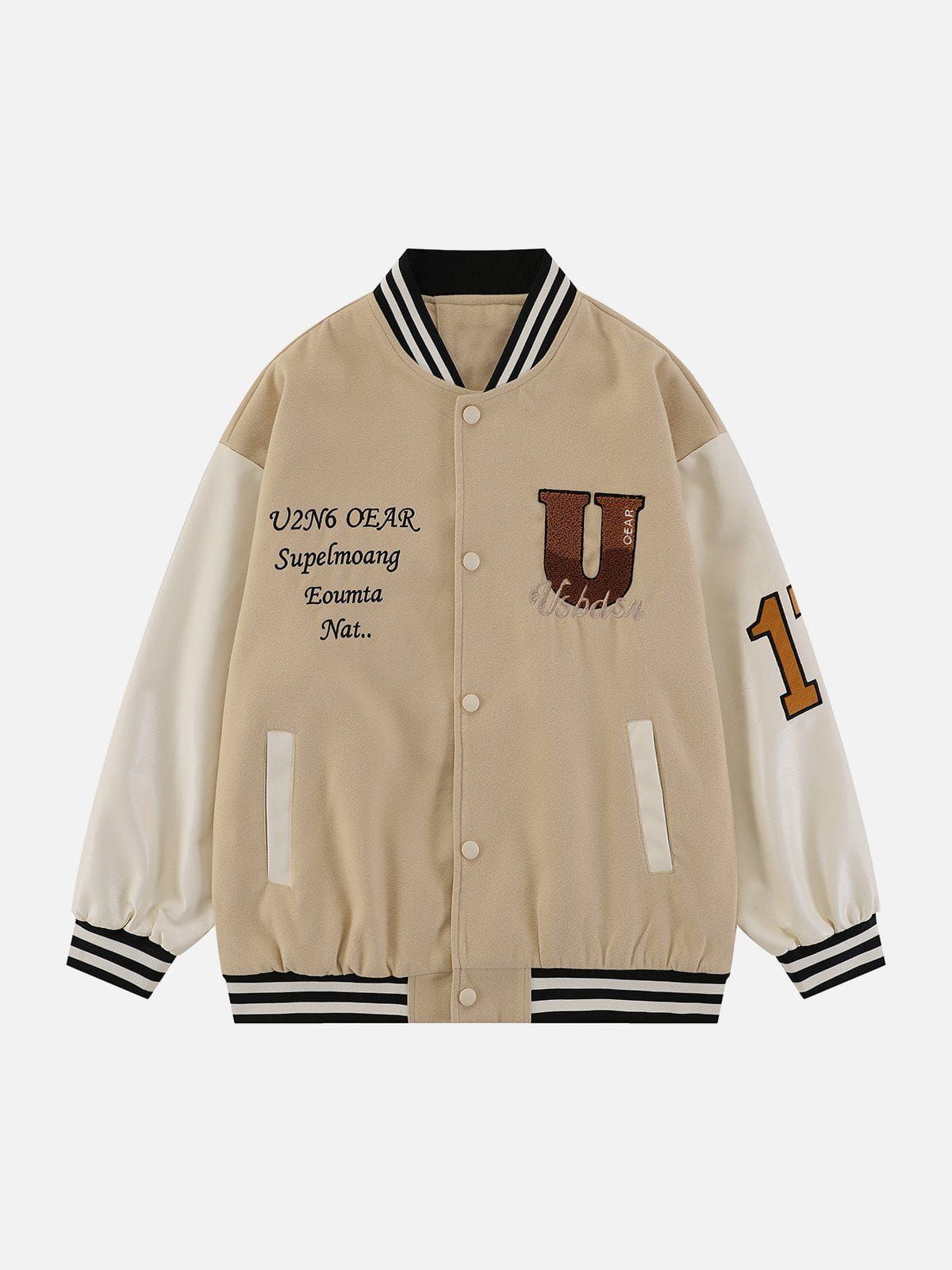 Flocking Letters A Varsity Jacket sold by Yugen Theory product image thumbnail 2