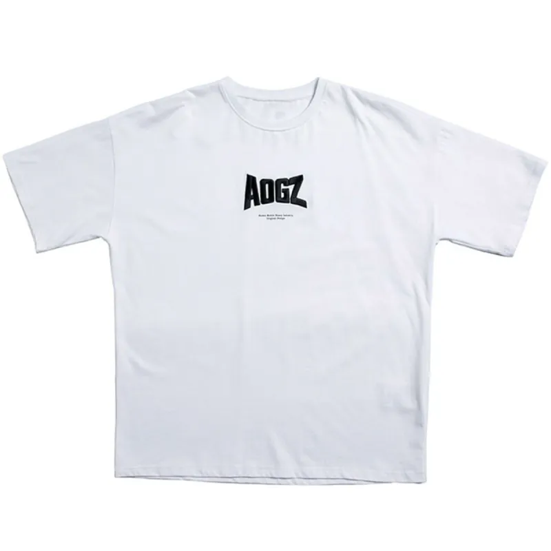 Letter Embroidery Cotton T-Shirt sold by Yugen Theory