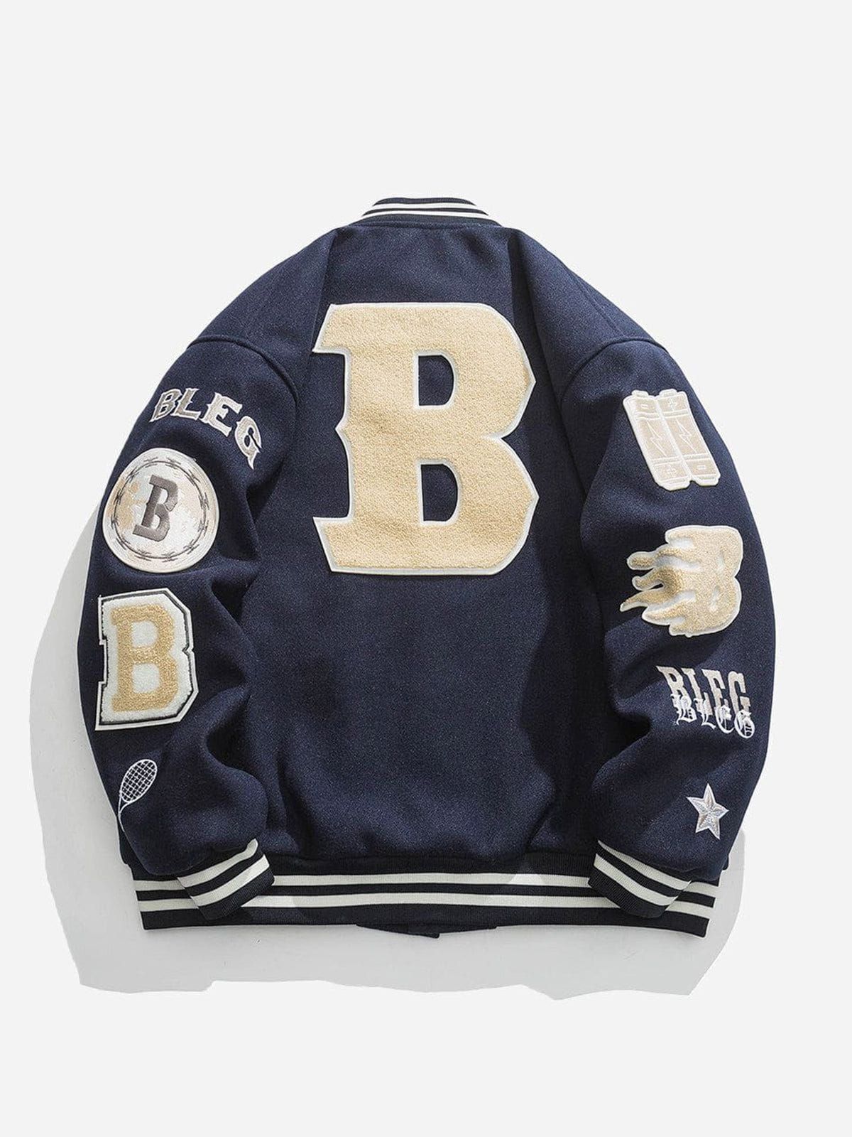 BLEG Embroidery Thicken Varsity Jacket sold by Yugen Theory product image thumbnail 2