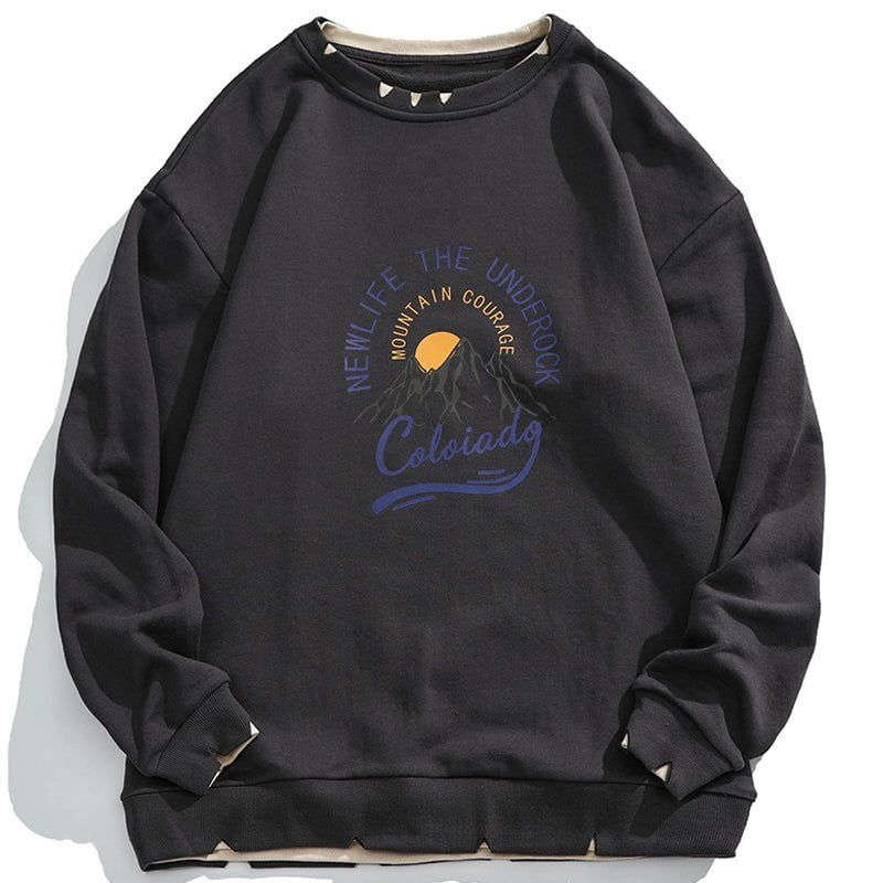 Layered Sweatshirt Mountain Print sold by Yugen Theory product image thumbnail 2