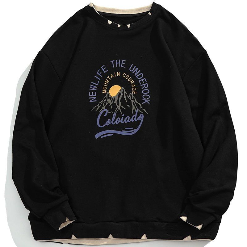 Layered Sweatshirt Mountain Print sold by Yugen Theory product image thumbnail 3