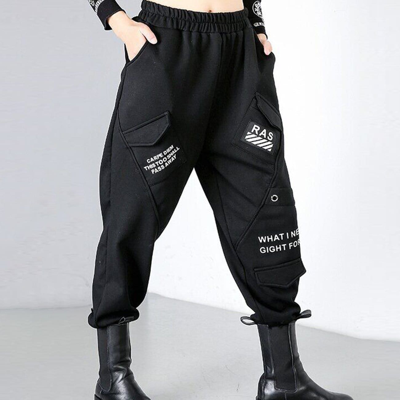 Patchwork Pockets Harem Pants sold by Yugen Theory