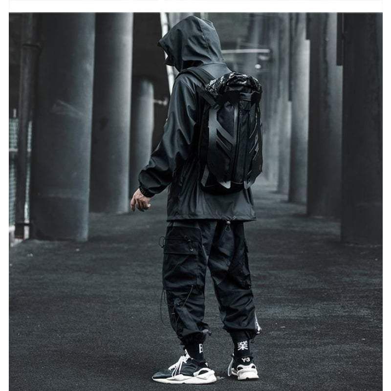 Combat Black Cargo Techwear Jacket sold by Yugen Theory product image thumbnail 5