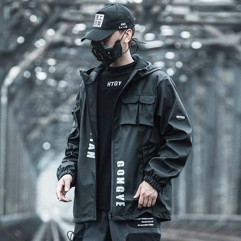 Combat Black Cargo Techwear Jacket sold by Yugen Theory