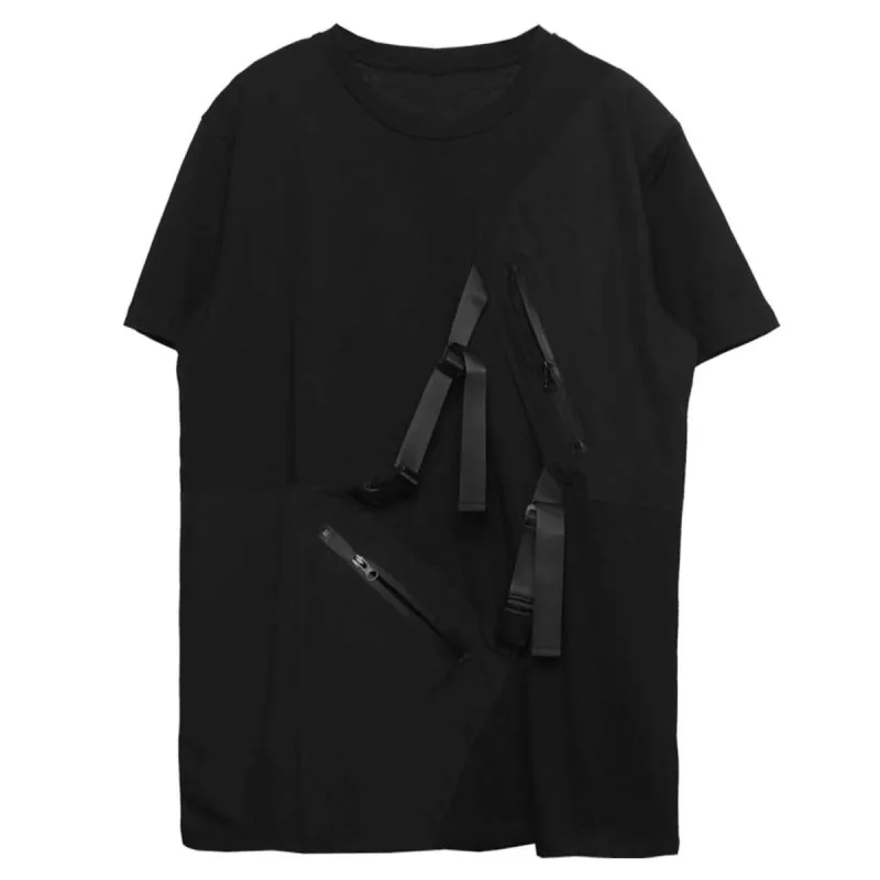 Dark Functional Ribbons Patchwork T-Shirt sold by Yugen Theory