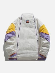 Patchwork Contrast Winter Coat sold by Yugen Theory