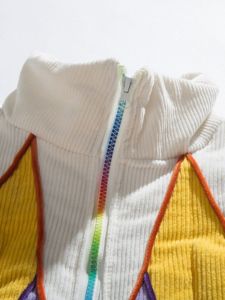 Patchwork Contrast Winter Coat sold by Yugen Theory