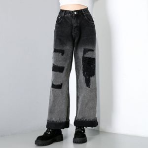 Ripped Hole Washed Jeans sold by Yugen Theory