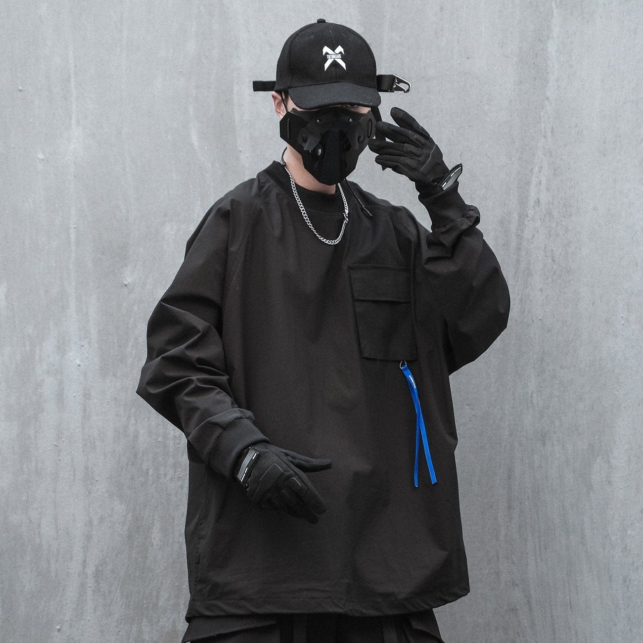 Solid Color Patchwork Pocket Sweatshirt sold by Yugen Theory product image thumbnail 2