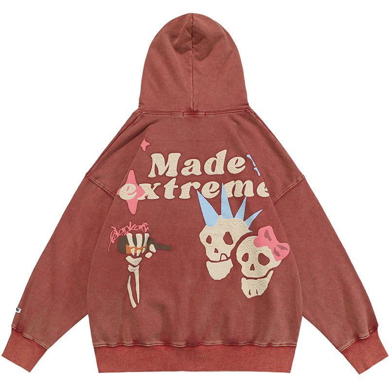 Vintage Wash Pullover Hoodie Skull sold by Yugen Theory product image thumbnail 4