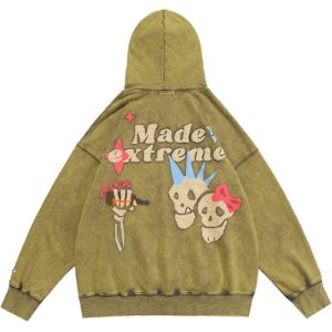 Vintage Wash Pullover Hoodie Skull sold by Yugen Theory