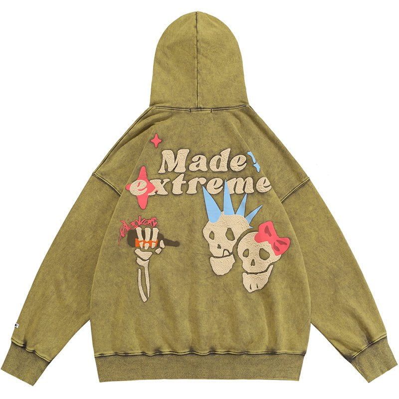 Vintage Wash Pullover Hoodie Skull sold by Yugen Theory product image thumbnail 2