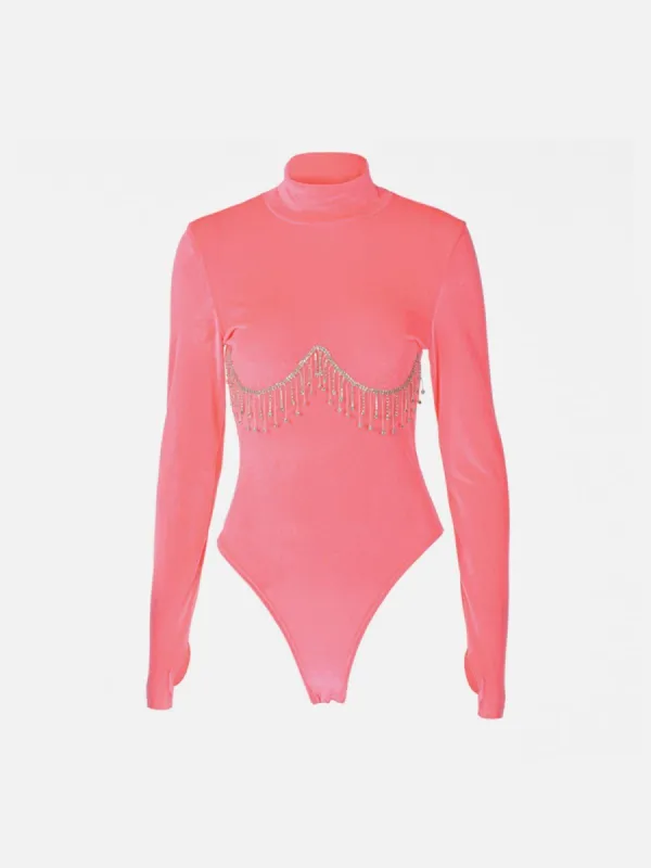 Diamond Chain Trim High Neck Jumpsuit sold by Yugen Theory