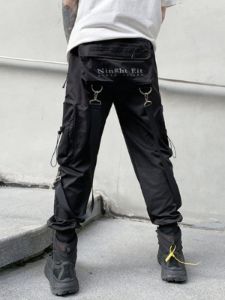 Drawstring Pockets Ribbons Cargo Pants sold by Yugen Theory