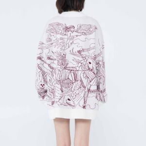 Dark Skeleton Riding Horse Knitted Sweater sold by Yugen Theory