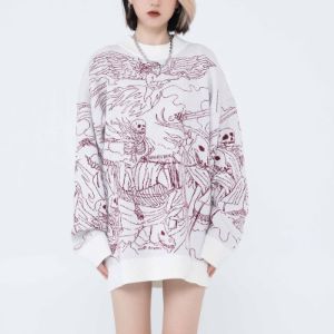 Dark Skeleton Riding Horse Knitted Sweater sold by Yugen Theory