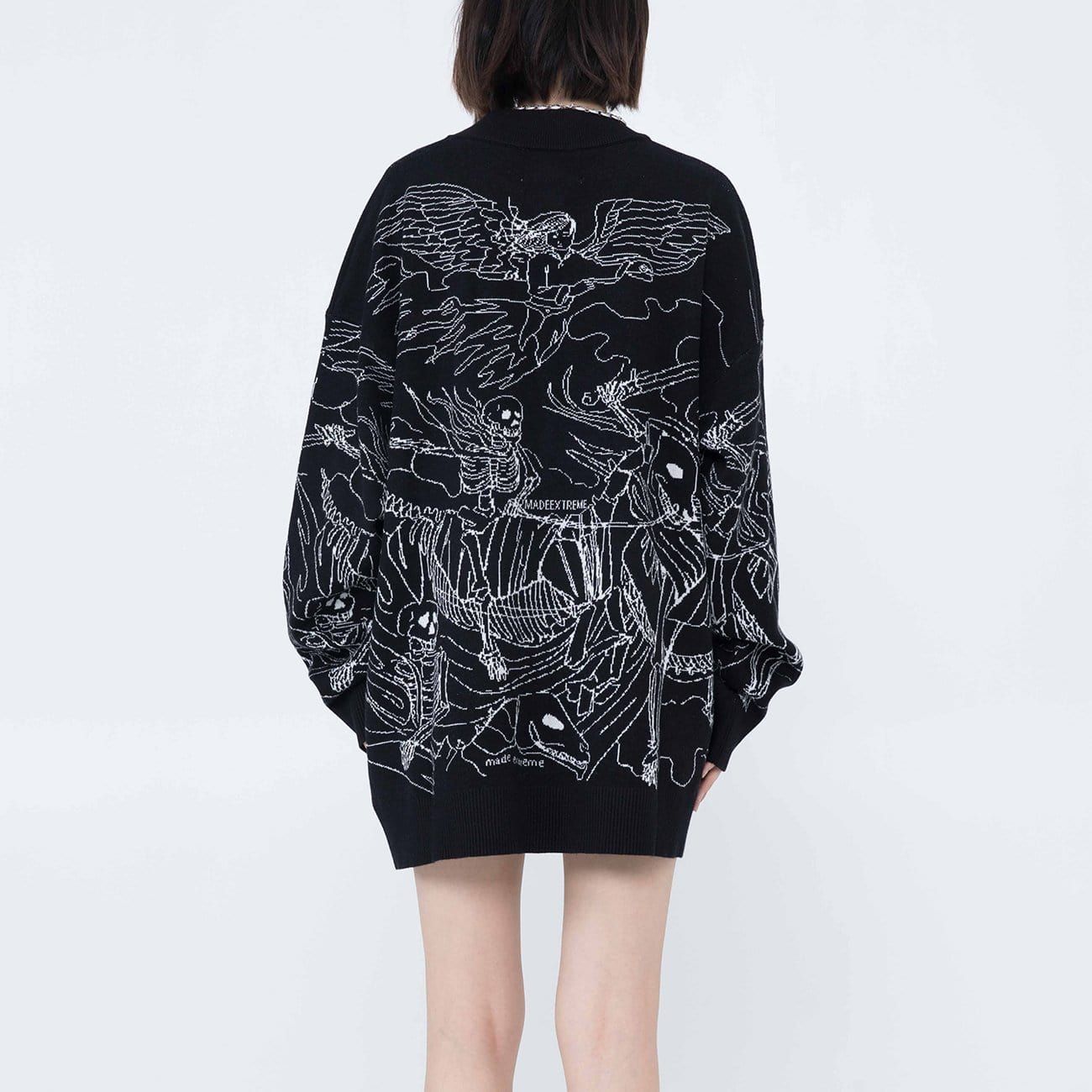 Dark Skeleton Riding Horse Knitted Sweater sold by Yugen Theory product image thumbnail 3