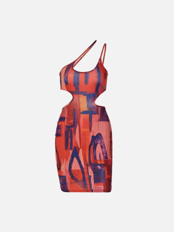 Sexy Cutout Slanted Shoulder Strap Dress sold by Yugen Theory
