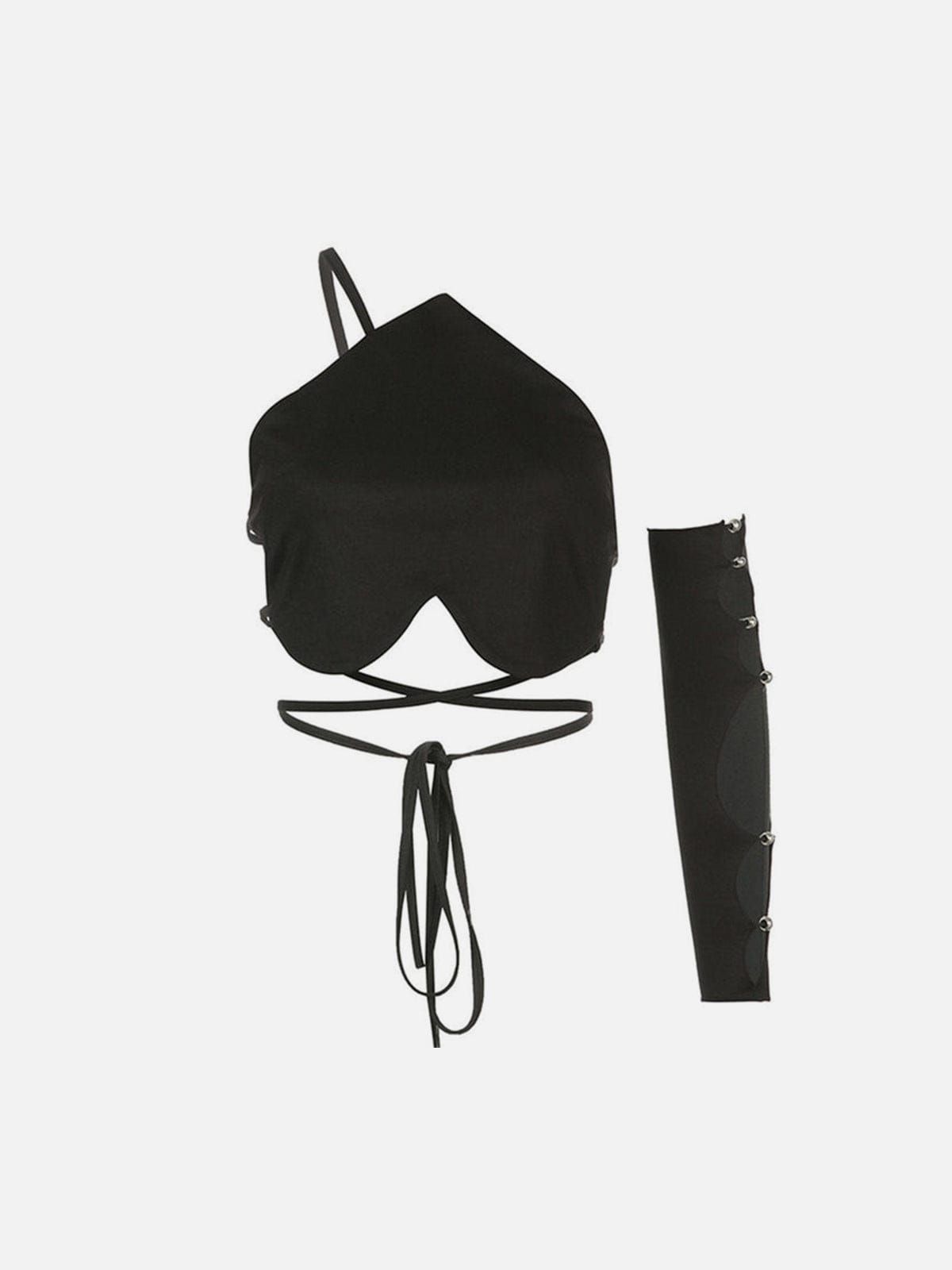 Asymmetric Lace-up Sleeve Vest sold by Yugen Theory