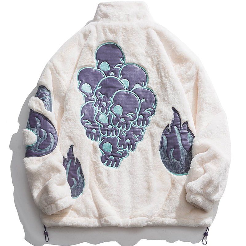 Cozy Plush Winter Coat Skull Patch sold by Yugen Theory product image thumbnail 5