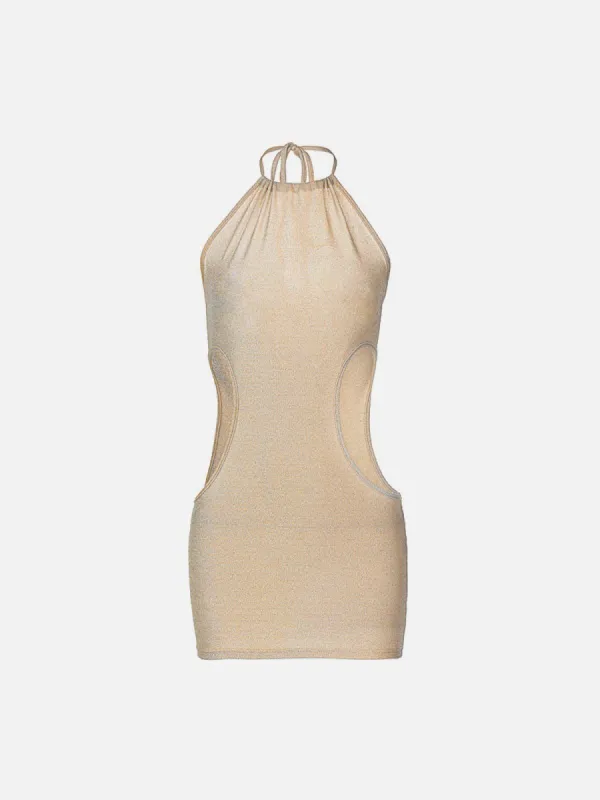 Sleeveless Halter Side Waist Cutout Dress sold by Yugen Theory