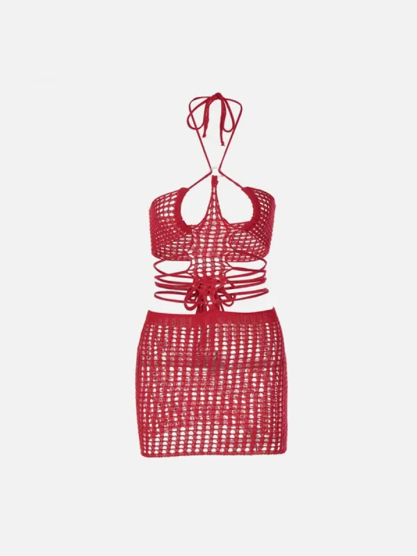 Sexy See Through Fishnet Neck Dress sold by Yugen Theory