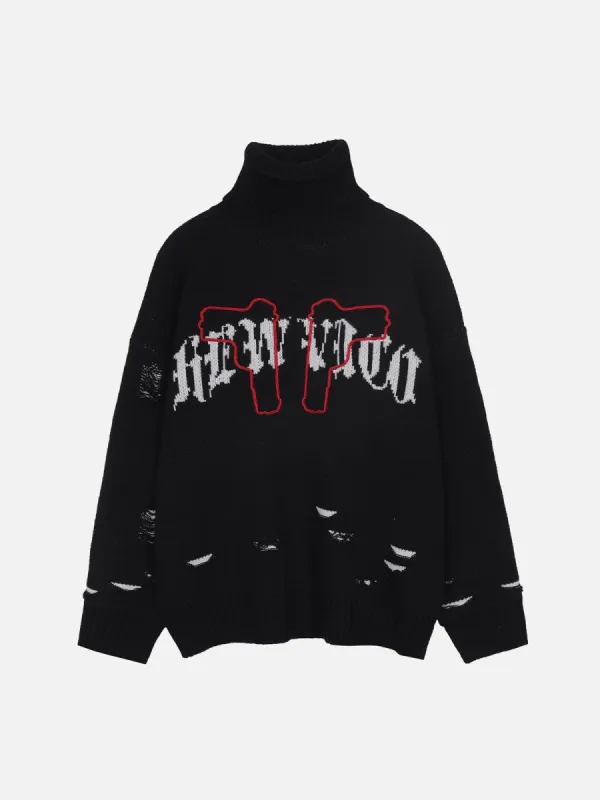 Tassel Pistol Turtleneck Sweater sold by Yugen Theory